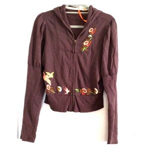 Anthropologie Saturday Sunday Embroidered Hoodie